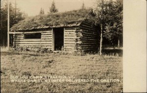 Stratton Vermont VT Daniel Webster Oration Log Cabin SCARCE c1910 RPPC
