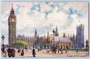 London England Postcard Houses of Parliament Palace of Westminster c1910 Tuck