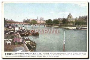 Postcard Old Tower Paris Panorama of the Pont des Arts and the & # 39Insitut