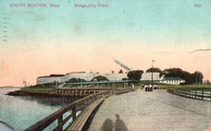 Vintage Postcard 1909 Bridge City Point Roadway South Boston Massachusetts MA