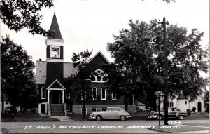 Real Photo Postcard St. Paul's Methodist Church in Norway, Michigan~134538