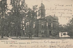 KALAMAZOO MICHIGAN~COURT HOUSE~1906 ROTOGRAPH PHOTO POSTCARD