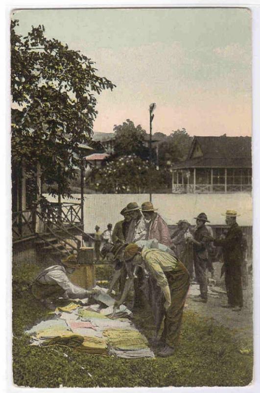 Street Store Seller Panama Canal Zone 1910c postcard