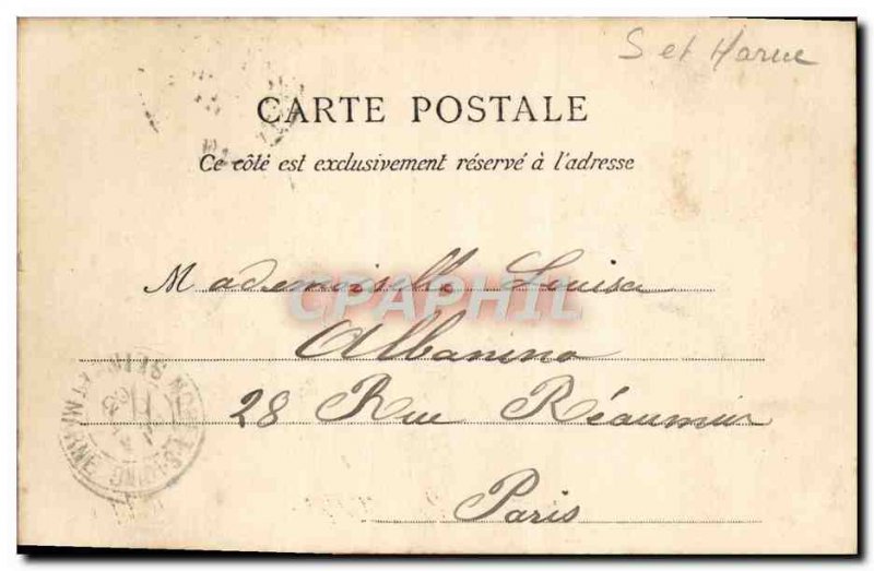 Old Postcard Moret Sur Loing L & # 39Eglise View From Bridge