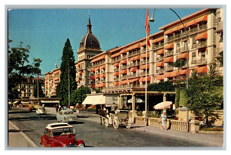 Interlaken Grand Hotels Victoria Jungfrau Vintage Standard View Postcard 