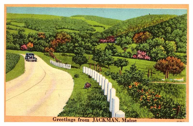 Postcard HIGHWAY SCENE Jackman Maine ME AR6886