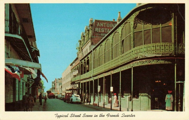 Postcard French Quarter Street New Orleans Louisiana