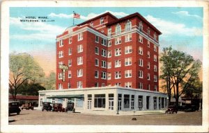 Hotel Ware Waycross GA Georgia WB Postcard PM Cancel WOB Note EC Kropp 2c VTG 