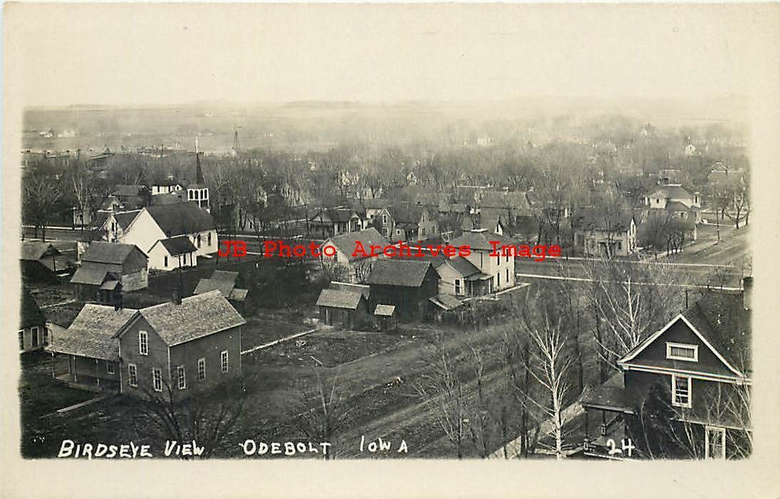 IA, Odebolt, Iowa, RPPC, Residential Section,Bird's Eye View,Carroll