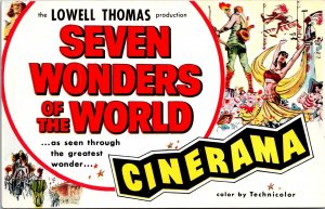 Vtg Seven Wonders of the World Cinerama at Orpheum Theatre Ad Postcard