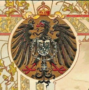 FRANKFURT GERMANY~ESCHENHEIMER THURM~1901 EMBOSSED GERMAN HERALDRY POSTCARD