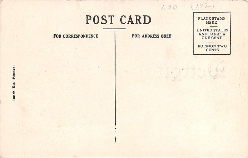 Detroit Michigan~Dutch Boy Pennant~Dere Vas Mutch Sadfullness~c1910 Postcard