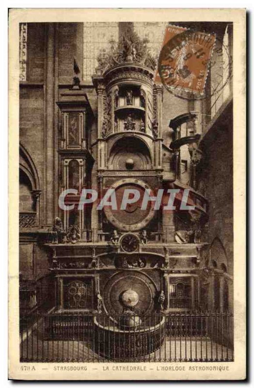 Postcard Old Strasbourg's Cathedral Astronomical Clock