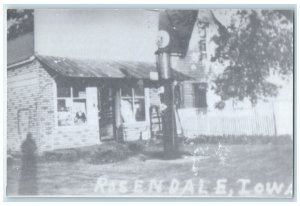 c1960 Rosendale Iowa IA Vintage Antique Train Depot Station RPPC Photo Postcard