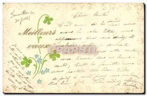 Old Postcard Fantasy Flowers Trefles Best Wishes