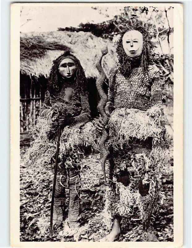 Postcard Two Boys In Ritual Dress, Angola