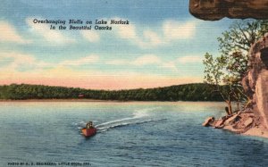 Vintage Postcard Overhanging Bluffs On Lake Norfolk In Beautiful Ozarks Missouri
