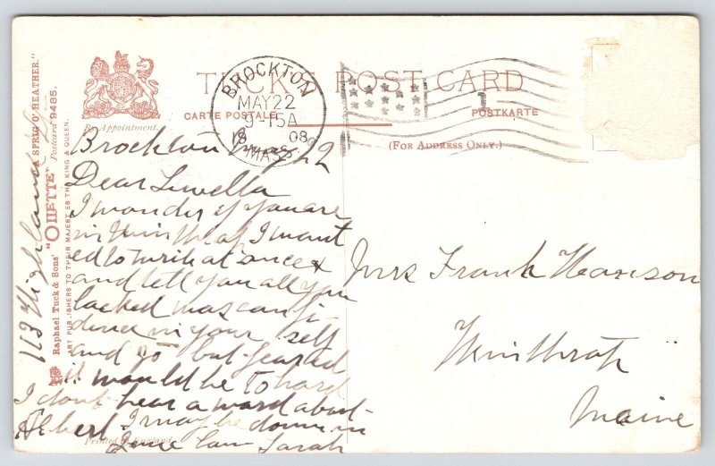 Scotland~Pink Purple Heather~A Sprig o Heather~1908 TUCK Oilette Postcard