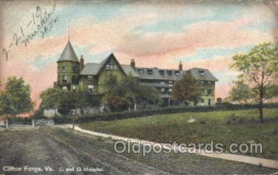 C & O Hospital, Clifton Forge, VA USA Medical Hospital, Sanitarium 1910 light...