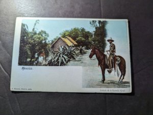 Mint Mexico Postcard Mexican Rural Guard Soldier Horseback Military