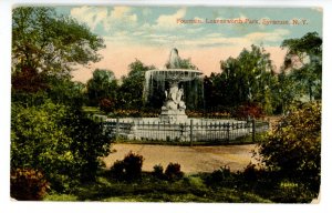 NY - Syracuse. Leavenworth Park, Fountain   (corner wear)