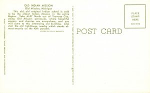 Vintage Postcard Old Indian Mission Original Indian School Old Mission Michigan