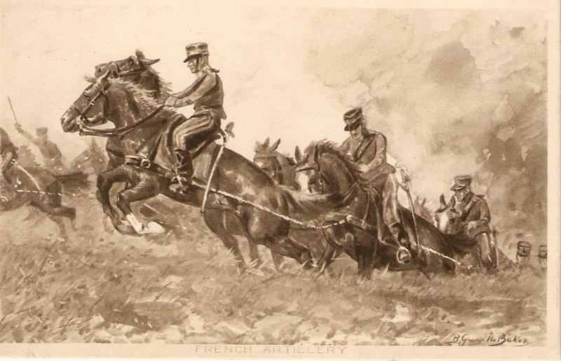 European War 1914. French Artillery. Horses Tuck  Types of the Alliesd Armies
