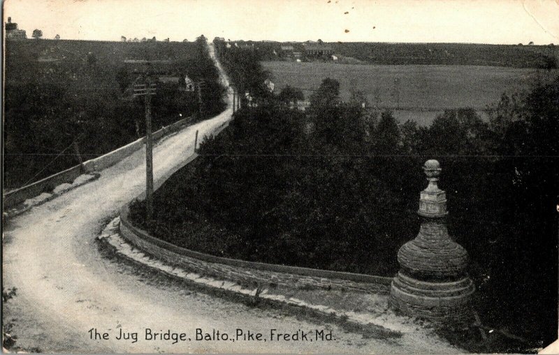 The Jug Bridge Over Monocacy River Frederick MD c1906 Vintage Postcard I56