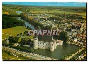 Postcard Modern Wonders of Sully sur Loire Loire Valley Loiret Aerial view of...