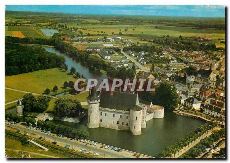 Postcard Modern Wonders of Sully sur Loire Loire Valley Loiret Aerial view of...