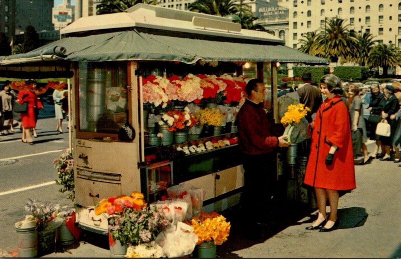 California San Francisco Street Flower Vendor 1969