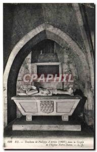 Old Postcard Eu Tomb of Philippe d & # 39Artois (1397) in the crypt of Our La...