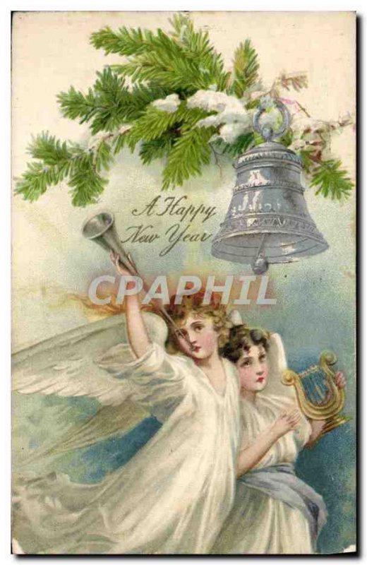 Old Postcard Fantasy Children Bell Angels