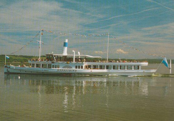 MS Herrsching Ammersee Obb Swiss Paddle Steamer Ship Postcard