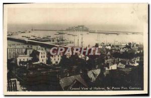 Postcard General view of Old Harbor St Peters Port Guernsey