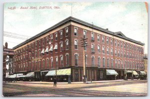 Vintage Becket Hotel Dayton Ohio Linen Postcard Printed in Germany