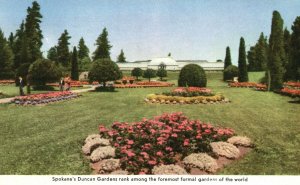 Vintage Postcard 1910's Spokane's Duncan Gardens Formal Gardens Washington WA