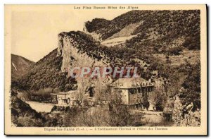 Old Postcard Digne Les Bains L & # 39etablissement and spa & # 39hotel Thermes