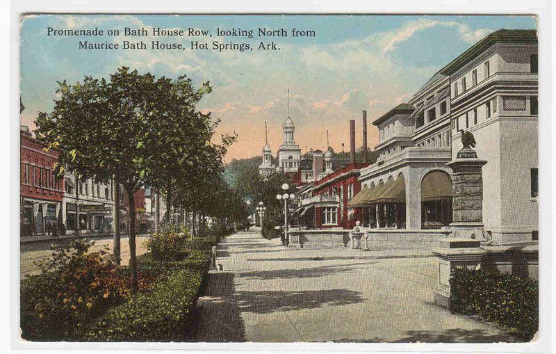 Bath House Promenade Hot Springs Arkansas 1910c postcard