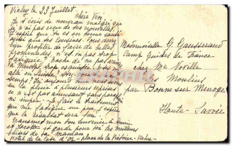 Postcard Old Vichy pecheir