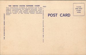 Vtg 1940s Supreme Court Building Washington DC Unused Linen Postcard