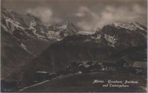 Switzerland Mürren Grosshorn Breithorn und Tschingelhorn Vintage RPPC C175
