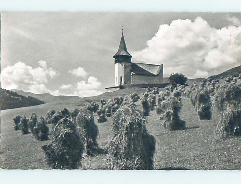 old rppc CHURCH SCENE Davos - Prattigau-Davos - Graubunden Switzerland HM1995