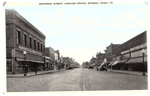 Jefferson Street Looking North JC Penney B G Old Cars Wadena Minnesota Postcard