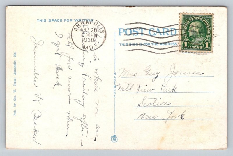 1930  US Navy Naval Academy  Annapolis  Maryland    Postcard