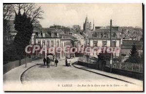 Old Postcard Laigle the Bahnhofstrasse to the station