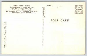 Niagara Falls New York~Falls View Motel~Area Highway Map Postcard~1960s Car