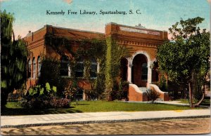 Postcard Kennedy Free Library in Spartanburg, South Carolina~139179