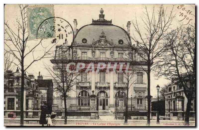 Old Postcard Bank Caisse d & # 39Epargne Troyes