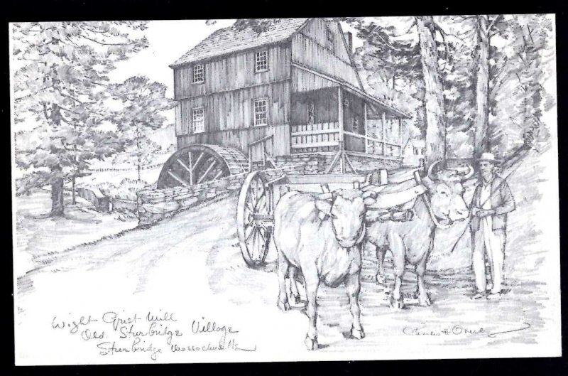 Massachusetts OLD STURBRIDGE VILLAGE Museum Wight Grist Mill ~ Stock Paper